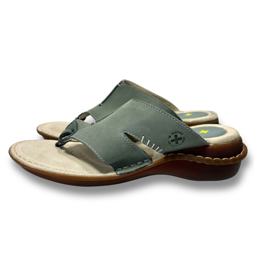 Women's Green Leather Slide Sandals
